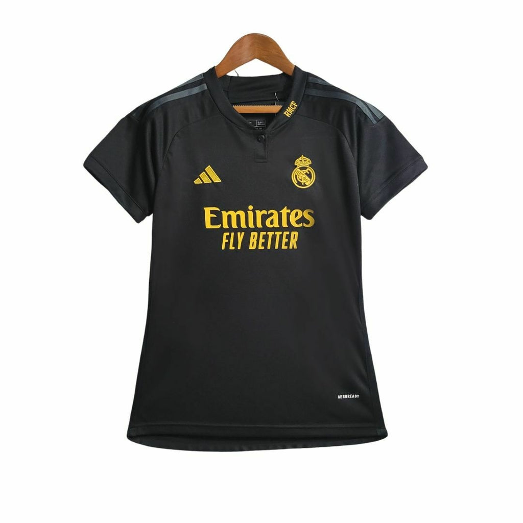Camisa Real Madrid Away 23/24 Torcedor Adidas Feminina - Preta