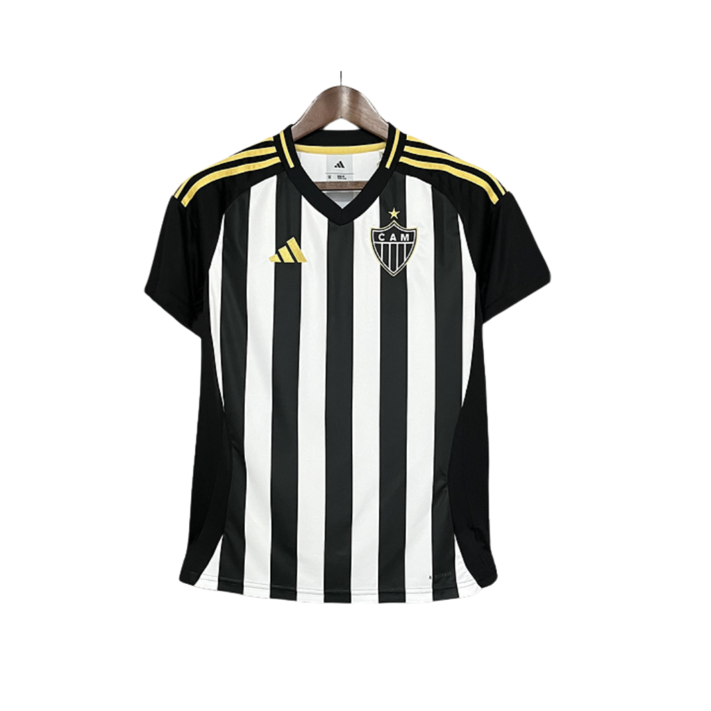 Camisa Atlético Mineiro Home 25/26 Torcedor Feminina - Preto+Branco