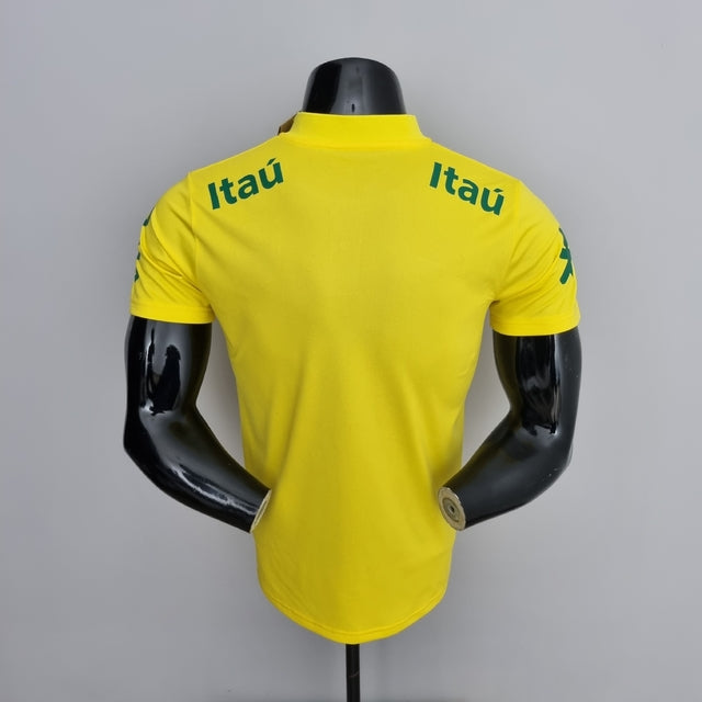 Camisa Brasil - Polo Gola Baixa Nike Masculina - Amarela
