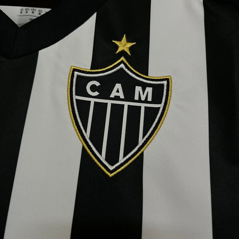 Camisa Atlético Mineiro Home 25/26 Torcedor Feminina - Preto+Branco
