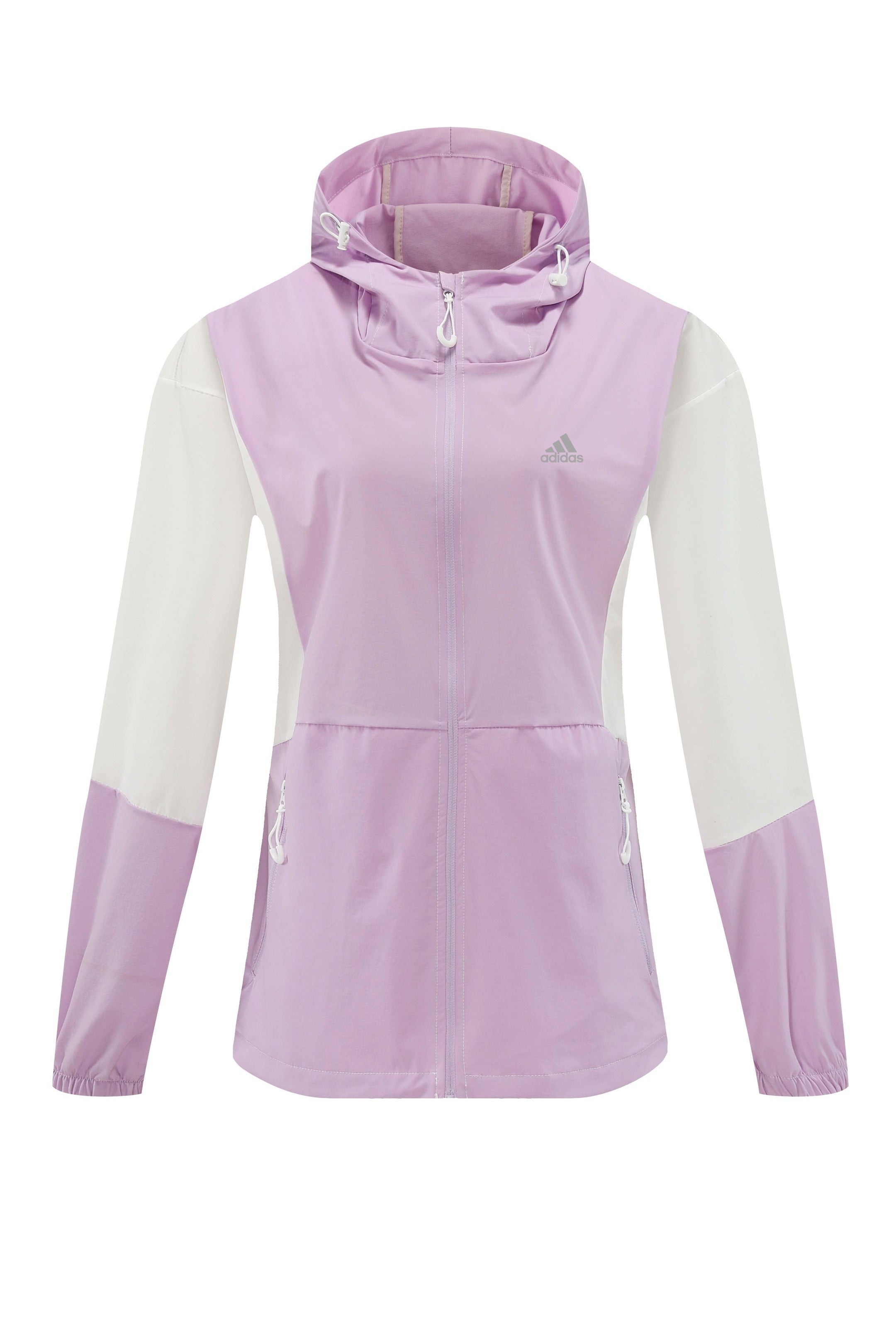 Jaqueta esportiva leve com capuz • Estilo color-block • Secagem rápida