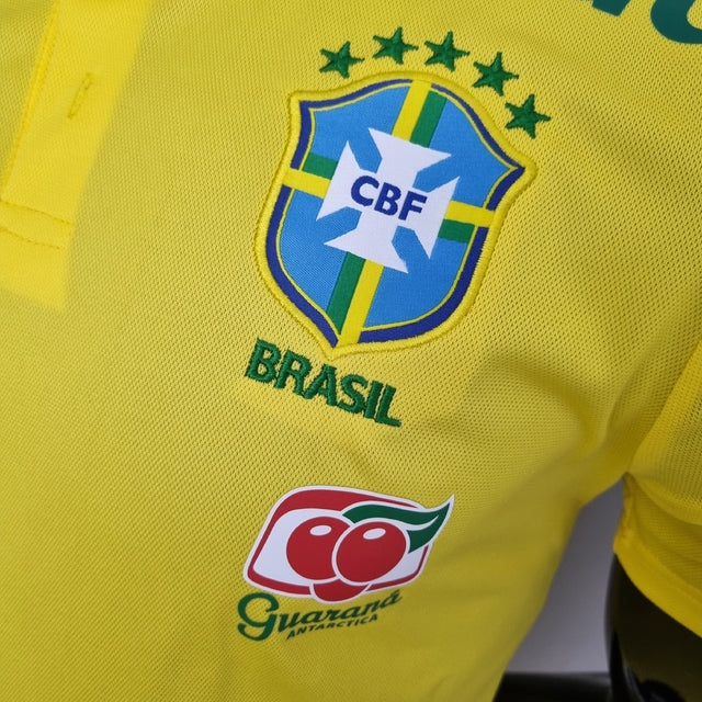 Camisa Brasil - Polo Gola Baixa Nike Masculina - Amarela