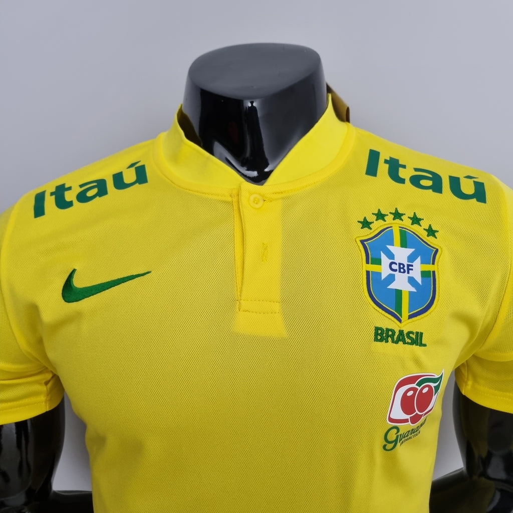 Camisa Brasil - Polo Gola Baixa Nike Masculina - Amarela
