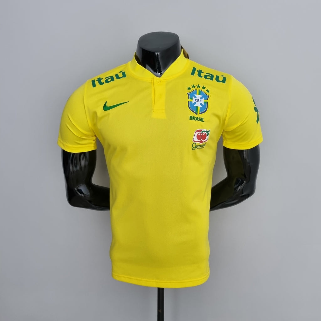 Camisa Brasil - Polo Gola Baixa Nike Masculina - Amarela