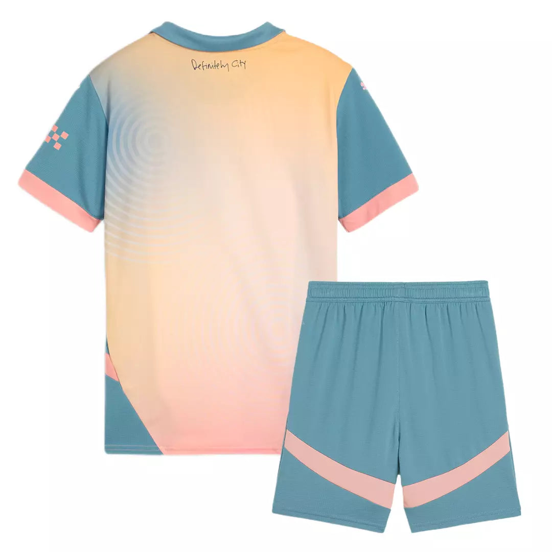 Kit Infantil Manchester City 2024/25 – Quarto Uniforme (Fourth) Torcedor