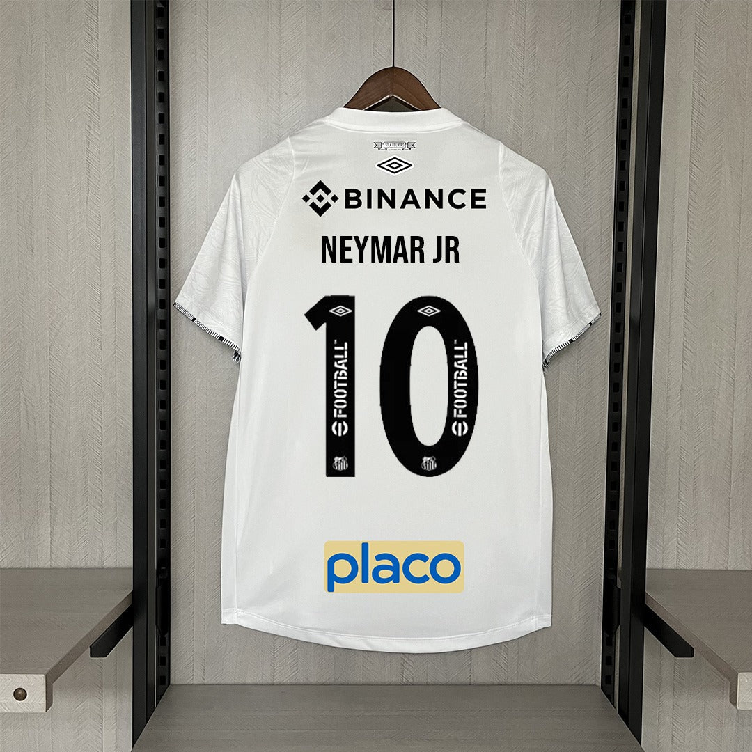 Camisa do Santos I 24/25 branca - Com patrocínios (Neymar Jr  10 Incluso)