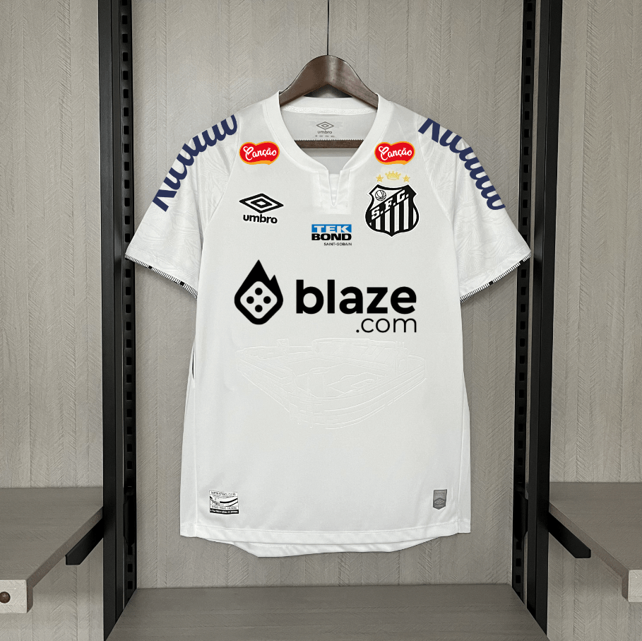 Camisa do Santos I 24/25 branca - Com patrocínios (Neymar Jr  10 Incluso)