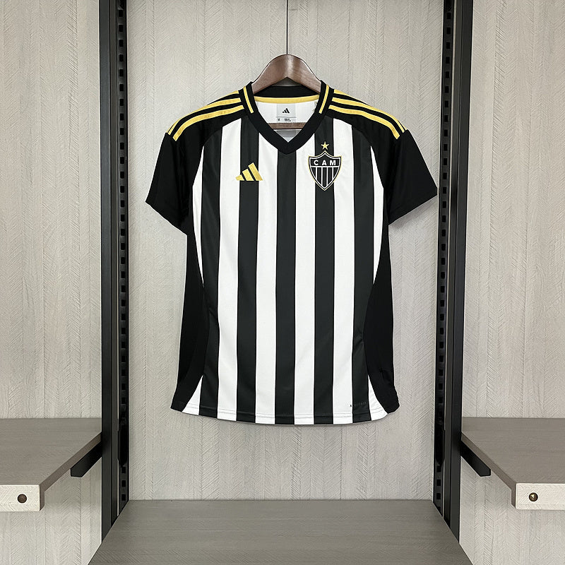 Camisa Atlético Mineiro Home 25/26 Torcedor Feminina - Preto+Branco