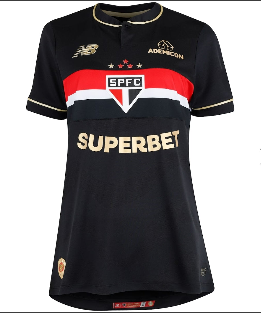 Camisa São Paulo III 25/26 New Balance Feminina - Preta